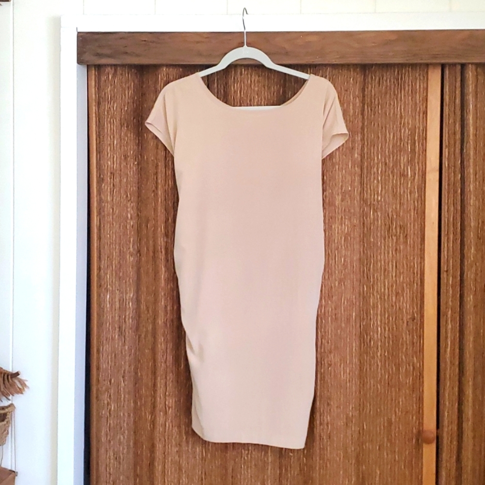 Tan color lightweight tie back dress
